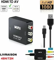 Convertisseur RCA vers HDMI: Convertissez toutes vos anciennes entrées composites RCA analogiques (jaune, blanc,...