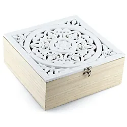 The tea box is a good way to organize tea bags. With the delicate hollow out flower pattern lid, it will be a stylish...