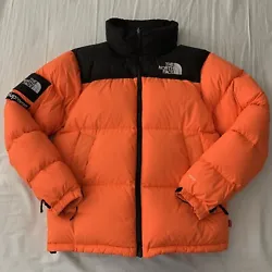 SUPREME x THE NORTH FACE NUPSTE DOWN COAT JACKET ORANGE SZ S F/W 2016 As seen on Virgil Abloh. Gently used 9/10...