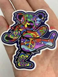 Dancing Bear Psychedelic Peter Max Style Grateful Dead Sticker Shirt Poster Decal These stickers are high quality and...