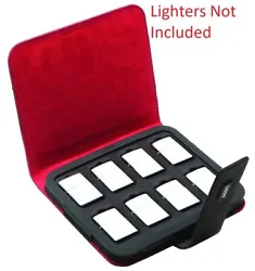 Holds eight standard Zippo pocket lighters. Removable foam tray. Case opens to easel display.Lighters pictured not...