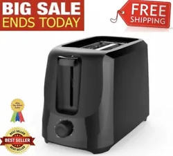 2-Slice Bread Toaster with 6 Shade Settings and Removable Crumb Tray, Black.