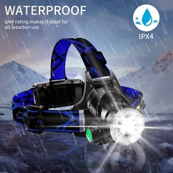 25000LM Powerful LED Headlamp Waterproof Headlight USB DC Charging Head Lamp Zoomable Head Front Light Use 18650...