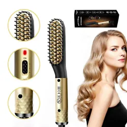 Professional Electric Hair Straightener Comb Brush Quick Heat Hot Beard Comb Descriptions: 【Fast, Long-lasting...
