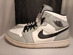 Nike Air Jordan 1 Mid  Light Smoke Grey Black & White  Mens Shoes/ Sneakers Size 12 #554724-092 Pre-owned, good...