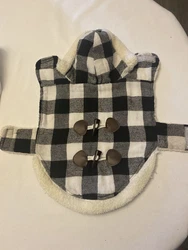 Dog Coat- Black and White Fleece Dog Coat - size Medium. An adorable little fleece coat for your pup! It is a black and...