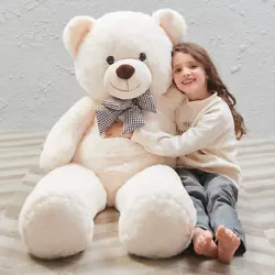 Giant teddy bear stuffed animal is made of soft plush cover and stuffed with pp cotton stuffing which is soft and...