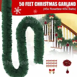 Size : 50ft / 15m. Length: Approx. 50ft (15m). Form : Garland, Ball, Bow Ties. Type : Christmas Garland. 435pcs Glow In...