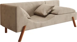 Chaise Longue, Modern Living Room Curved Lounge Chair with 2 Pillows, Velvet Upholstered Lounge Chair for Living Room...