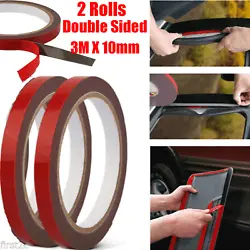 About 10ft long each roll. 2 x Foam Double Sided Tape 3m x10mm. Stick red rubber back side slowly, with tools, leveling...