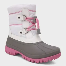 Girls Paisley Short Bungee Winter Boots - Cat and Jack White Gender: female. Age Group: kids. Pattern: Solid.