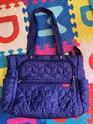 SKIP HOP Grand Central Take-it-All Diaper Bag blue with white polka dots. Does come with changing pad but forgot to...