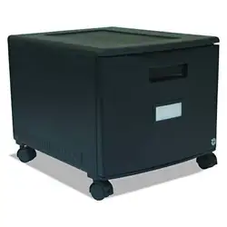 Storex Single Drawer Mini File Cabinet with Lock and Casters, Legal/Letter Size 18.25 x 14.75 x 12.75 Inches, Black...