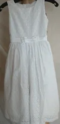 Eyelet Swea Pea & Lilli Special Occasion or Easter Girls White Dress Size 10 NWT. Length from shoulder to seam 37