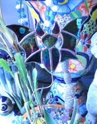 Get ready for Halloween with this cute little stained glass bat garden stake. Great gift idea!