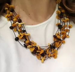 Gorgeous necklace made with genuine natural amber from the Baltic Sea.