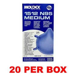 MOLDEX 1512 N95. PARTICULATE RESPIRATOR. Highest ASTM level of fluid resistance (160 mm Hg). Not manufactured with...