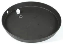 Plastic drain pan with PVC fitting. Pre-cut side opening for drain fitting. WARNING: This product can expose you to...