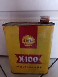 Ancien Bidon Dhuile SHELL X-100 Multigrade. Dans Son Jus. Vintage, Atelier.  Bidon dhuile Shell dans son jus, sorti de...