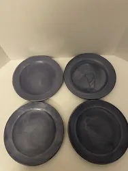 Set of 4 Pfaltzgraff Stonewash Blue Salad Plates - 8 5/8”. Discontinued PatternSee pictures for flaws