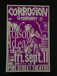 Artist: Corrosion of Conformity. Supporting bands: Poison Idea. All are original print runs used to promote the...