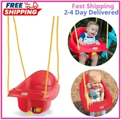 Giggle and play with your little one in your backyard with the Little Tikes Highback Toddler Swing. Set up this toddler...