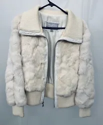 Wilsons Leather Maxima. Rabbit Fur Bomber Jacket. Between shoulders: 17