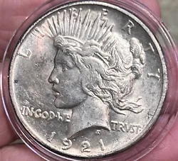 1921-P Silver Peace Dollar Key Date HIGH RELIEF Nice High Grade coin  Reverse has a few scratchesComes in air-tite...