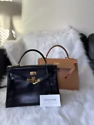 Hermes Hand Bag Kelly 32 Black Box calf. 🖤Vintage Hermes Kelly 32 box claf. (Black)$xxxxfree shipping over night...