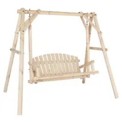 It has a solid, firm wooden structure that allows two people to sit comfortably and swing. Natural wood design easily...