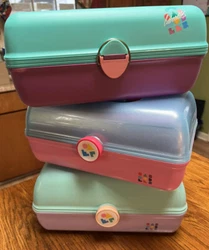 Vintage 80s/90s Caboodle Tiered Makeup Caddy Lot Multiple Colors.