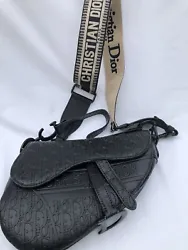 Christian Dior Large Saddle Bag Black with Dior Strap. Shipped with USPS First Class.