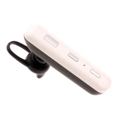 Wireless Headset Mono Hands-free Earphone w Mic Earbud Headphone White. The device has an answer/end call button so you...