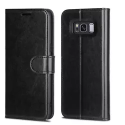 For Samsung S8 Plus Leather Flip Wallet Phone Holder Protective Case Cover BLACK Samsung S8 Plus Leather Flip Wallet...