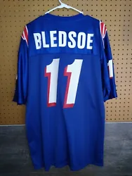 Champion Drew Bledsoe New England Patriots Mens Jersey Vintage Blue NFL USA 48. Beautiful condition!!!
