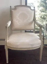 Set of 4 White Authentic Louis the 16th Armchairs.