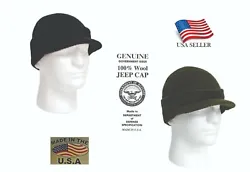 Rothco 100% Wool Jeep Cap with Visor. Knit Cap Is Made In The U.S.A. Fleece Beanie Sherpa Fleece Lined hat Cap Winter...