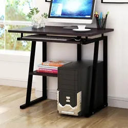 Desktop Computer Desk Laptop Study Table Office Desk With Pullout Keyboard Tray. 【Space-Saving】 This small computer...