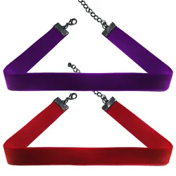 Red/Purple Velvet Choker Necklace. Adjustable handmade choker. 1 x Necklace. Width: 3/5