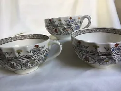 Vintage Copeland Spode 3 Tea cups Florence England Blue center flower-multicoloredUsed….1 cup chipped….1 cup black...