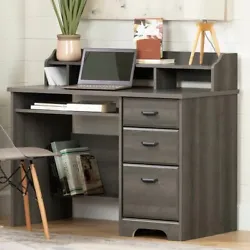 The gray finish and sleek design make it a great fit for any décor, while the ample storage and workspace provided by...