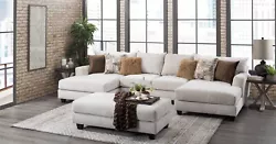 Indulge in style with beige fabric Macalester U-Shaped Sectional! This piece has it all when it comes to flare and...