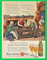 1947 color magazine ad in very good condition. Two staple marks at left edge.