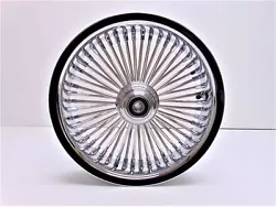 Ride Wright Wheels Inc Exotica Chrome 50 Spoke 16x3.5 Front Wheel Single Disc.