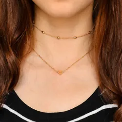 Multi-Layer Choker! 1 xSilver Gold Heart Choker. The durable design ensures that this necklace will be long-lasting,...