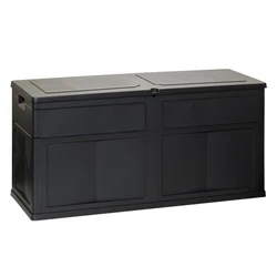 Coloris noir. Facile à déplacer grâce à ses poignées latérales. Poids 8 kg. Livré non monté. Matière : Résine...