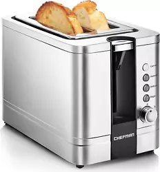 Toast to boast about. Bored of your old toaster?. This Chefman 2-Slice pop-up toaster features extra-wide slots that...