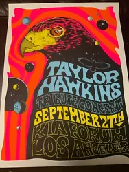 You are bidding on a Taylor Hawkins Tribute concert poster. It is in great condition. 