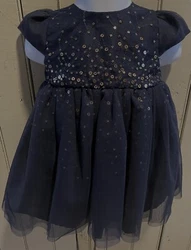 SO CUTE Infant Navy Sequined Tutu Tulle Dress Size 6-9 Months NWOT.