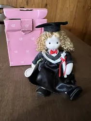 green tree products graduated doll Plays Auld Lang Syne Black Gown Blonde W Box. Great Graduation gift. Wind up to play...